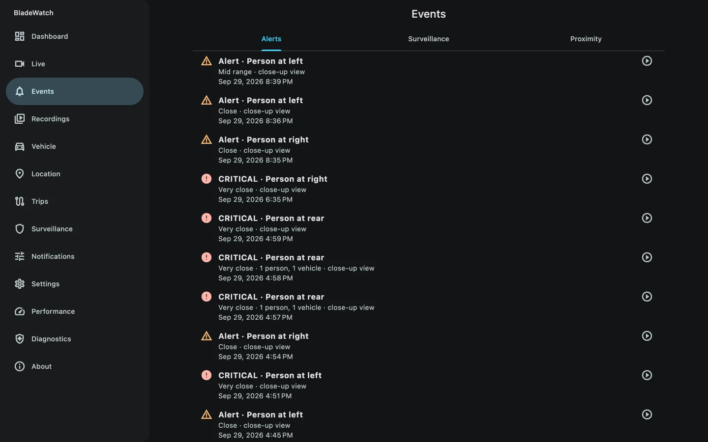 BladeWatch companion app surveillance and proximity alerts for a BYD car