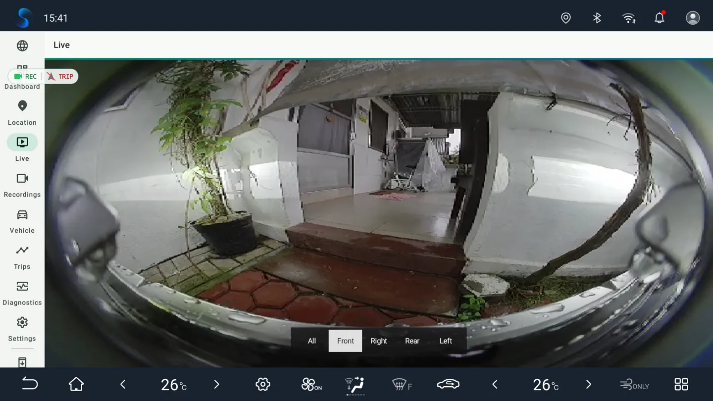 BladeWatch live panoramic dashcam streaming all BYD camera angles on the head unit
